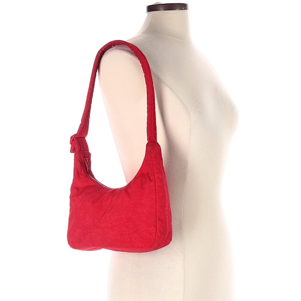Baggu Mini Nylon Shoulder Bag Candy Apple Red Slouchy Hobo Travel Buckle - Picture 4 of 16